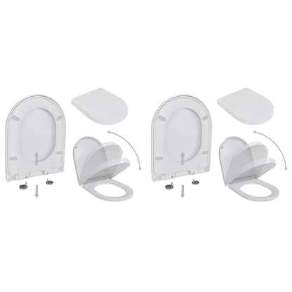 Toilet Seats With Soft Close Lids 2 Pcs Plastic White