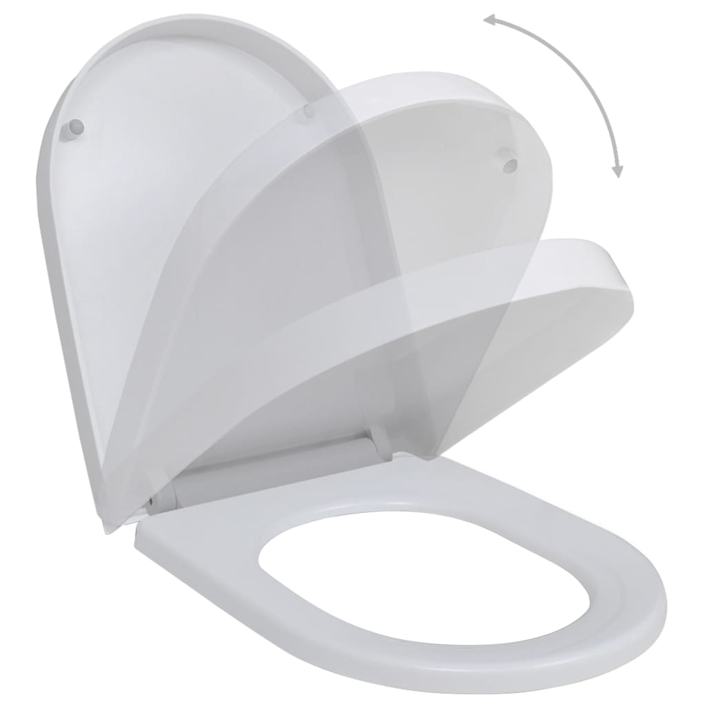 Toilet Seats With Soft Close Lids 2 Pcs Plastic White