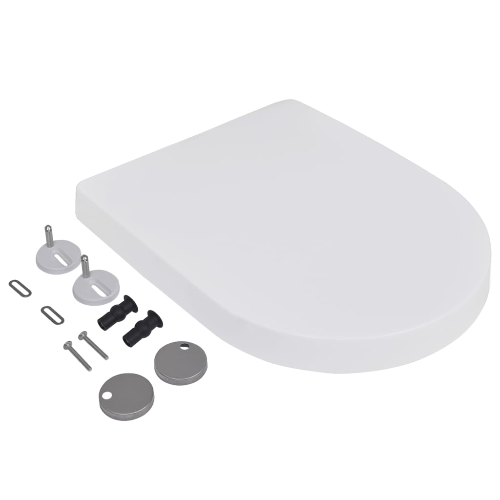 Toilet Seats With Soft Close Lids 2 Pcs Plastic White