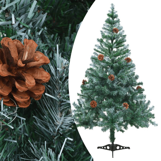 Frosted Christmas Tree With Pinecones 150 Cm