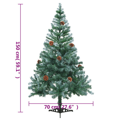 Frosted Christmas Tree With Pinecones 150 Cm