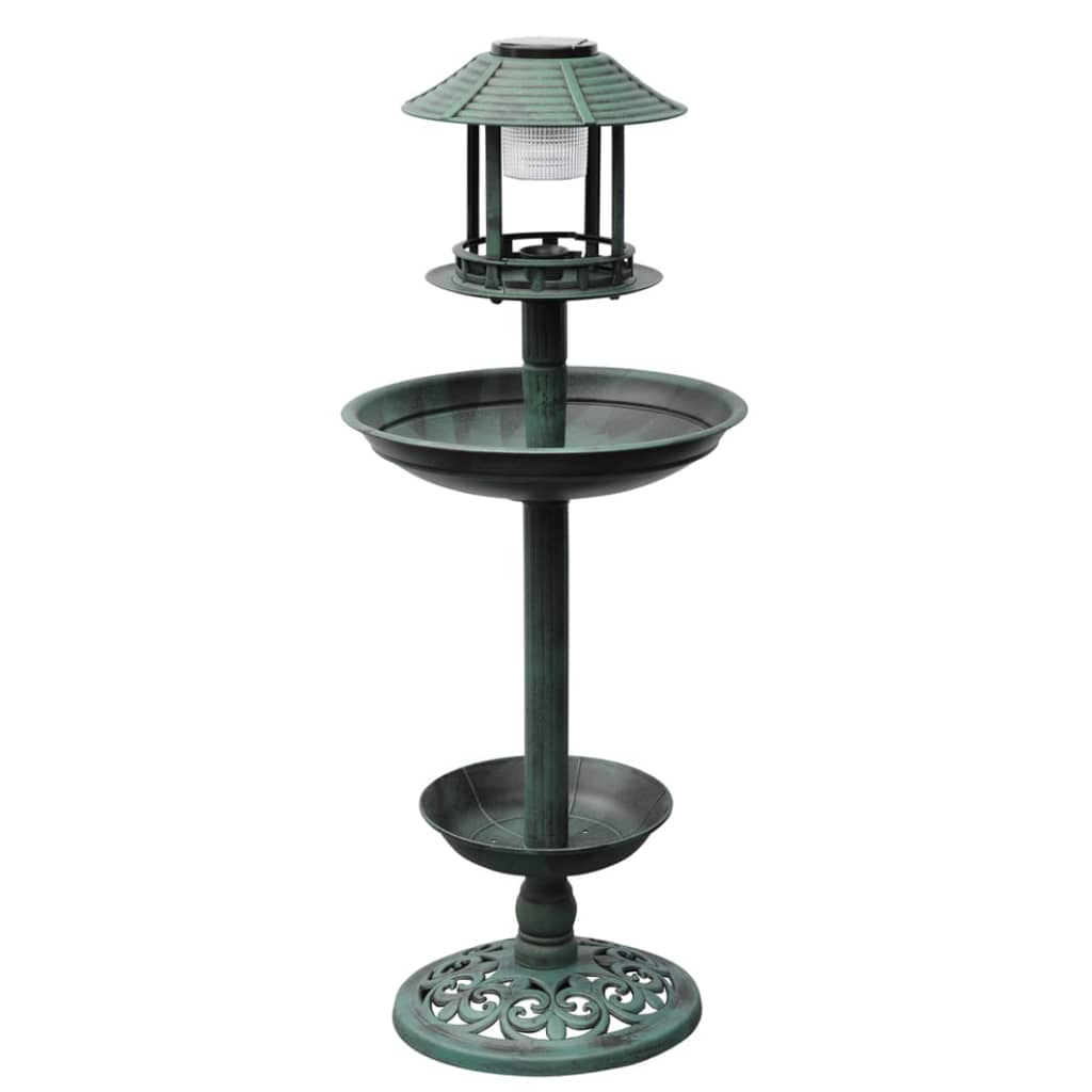 Bird Bath/ Feeder With Solar Light