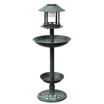 Bird Bath/ Feeder With Solar Light