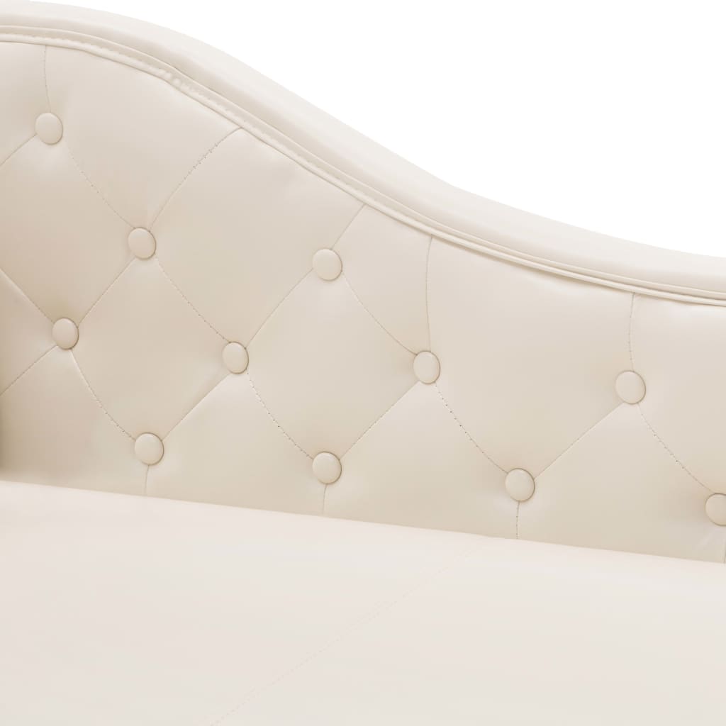 Chaise Longue Cream Faux Leather