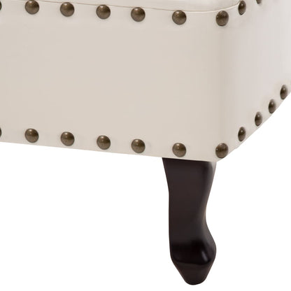 Chaise Longue Cream Faux Leather