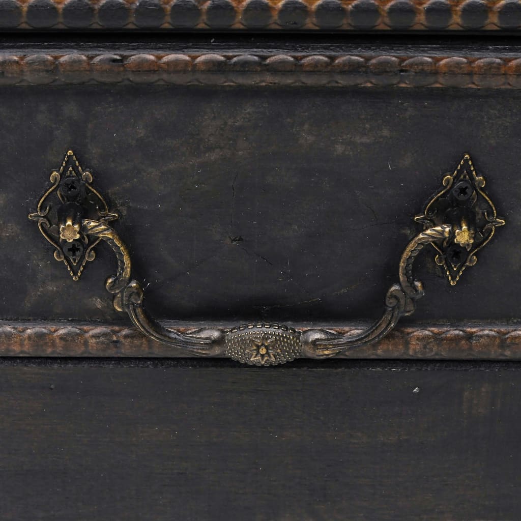 Wooden Treasure Chest Large Black