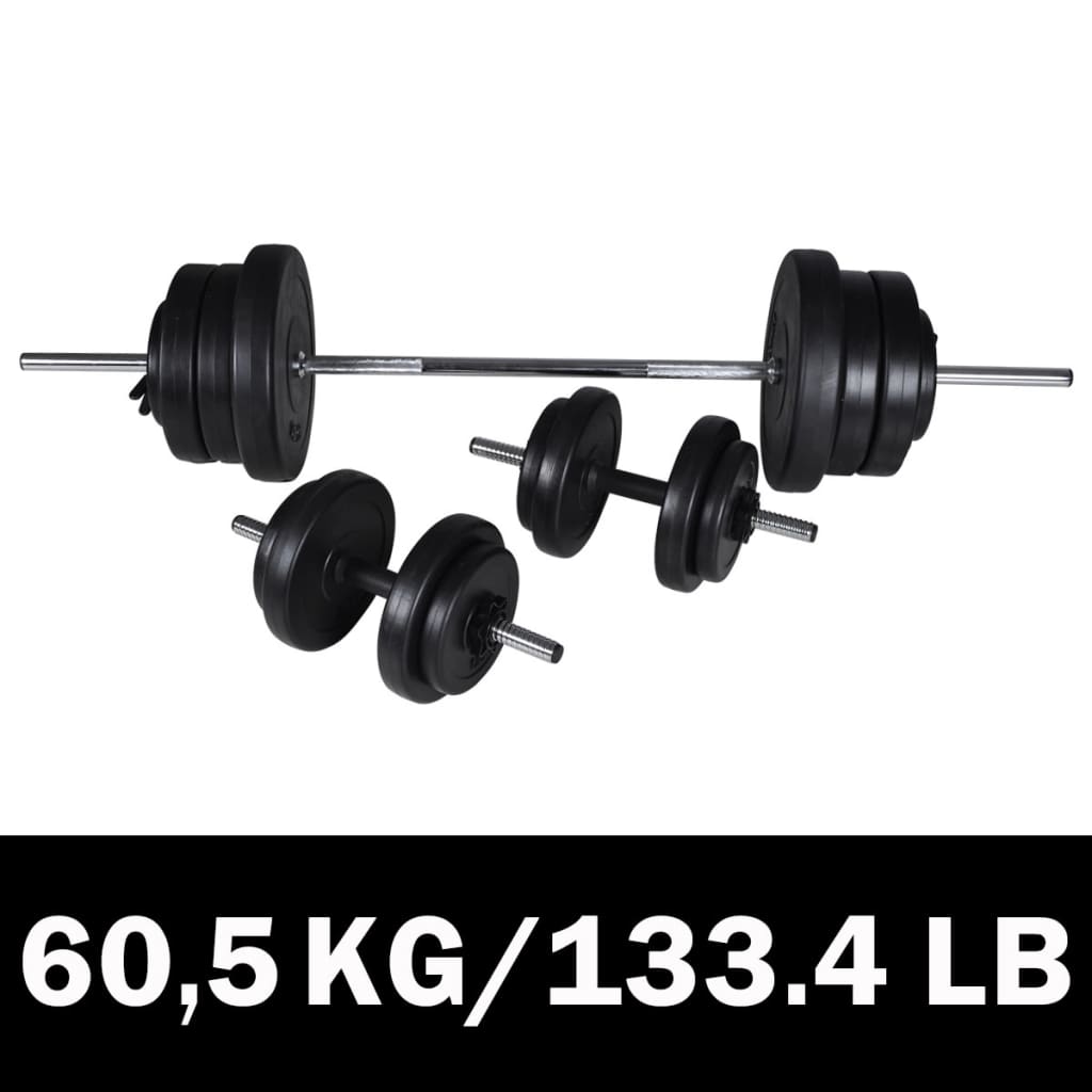 Barbell + 2 Dumbbell Set 60.5Kg