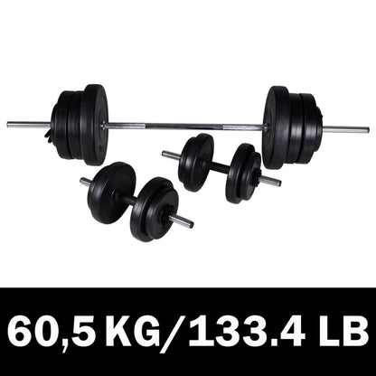 Barbell + 2 Dumbbell Set 60.5Kg