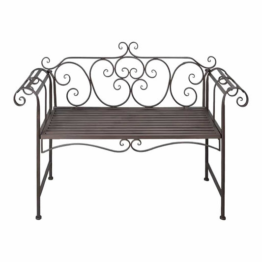 Garden Bench 132 Cm Steel Antique