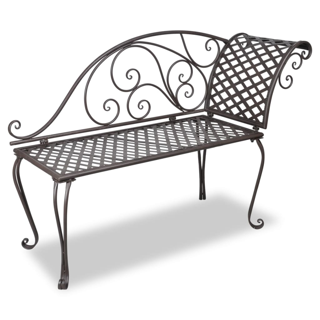 Garden Chaise Lounge 128 Cm Steel Antique