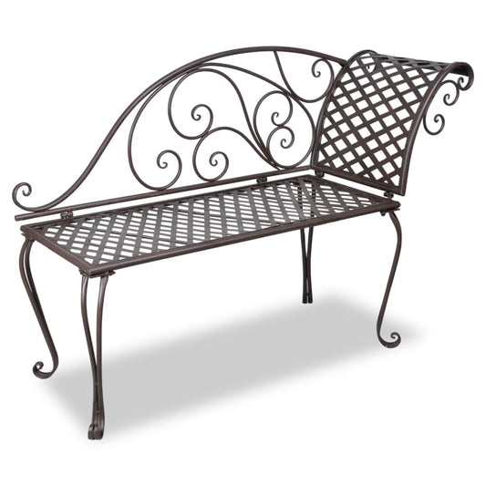 Garden Chaise Lounge 128 Cm Steel Antique