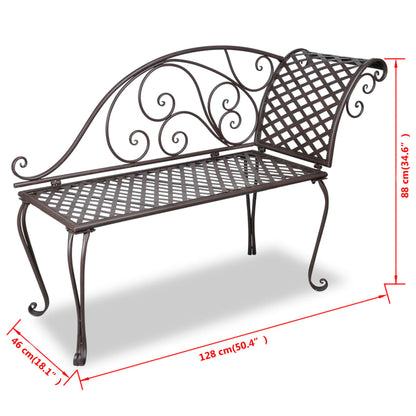 Garden Chaise Lounge 128 Cm Steel Antique