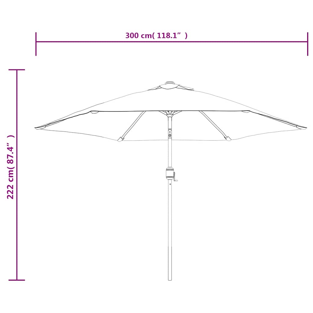 Garden Parasol 3M Steel Pole