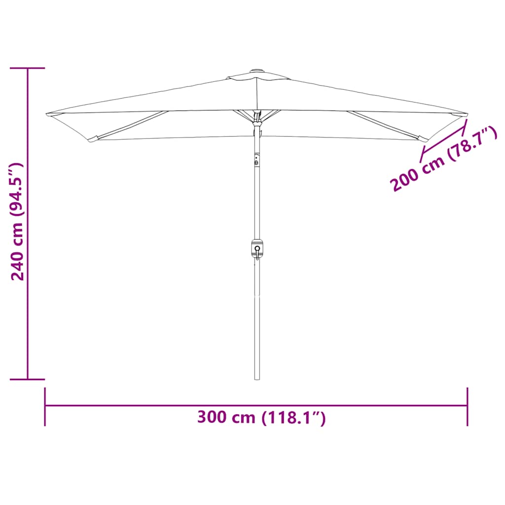 Garden Parasol 200 X 300 Cm Rectangular