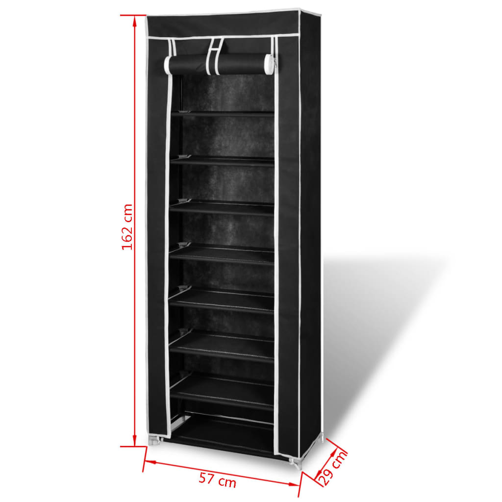 Fabric Shoe Cabinet With Cover 162 X 57 X 29 Cm