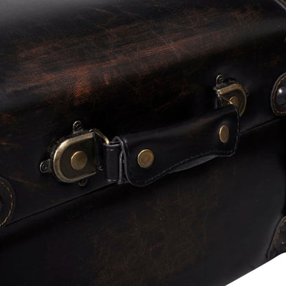 Long Storage Bench Brown Mdf And Leather