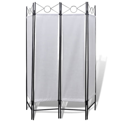 4-Panel Room Divider Privacy Folding Screen White 160 X 180 Cm