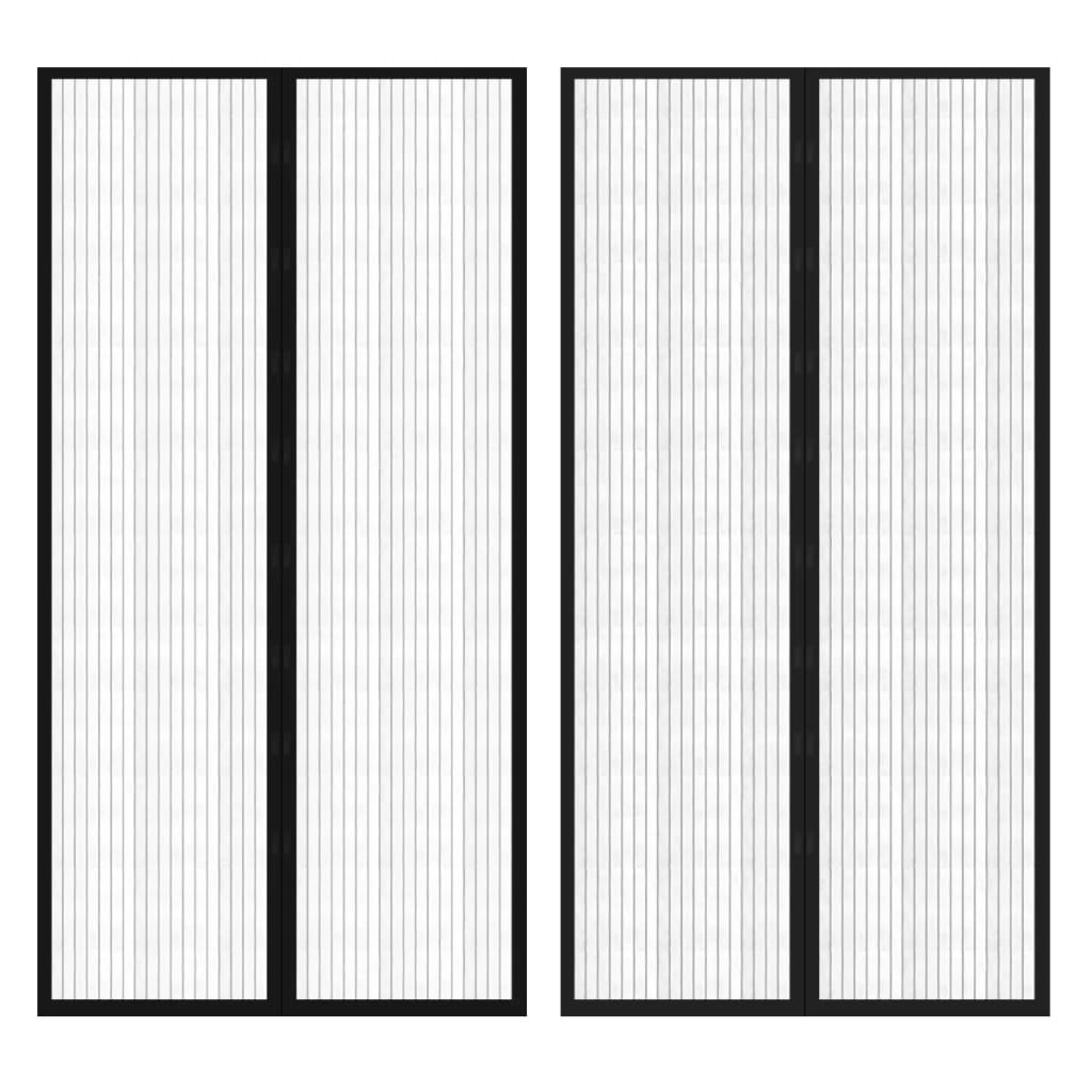 Insect Door Curtain 2 Pcs Magnet Black
