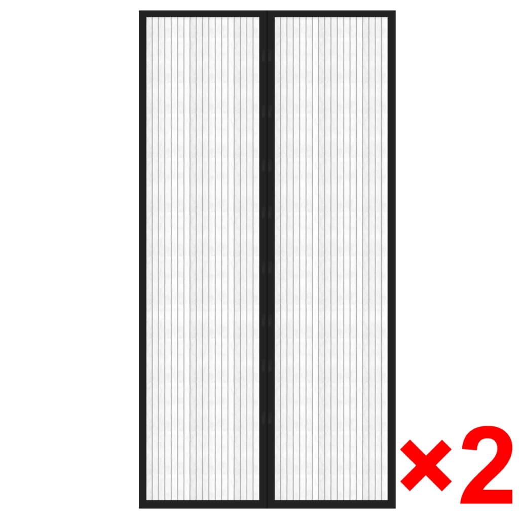 Insect Door Curtain 2 Pcs Magnet Black