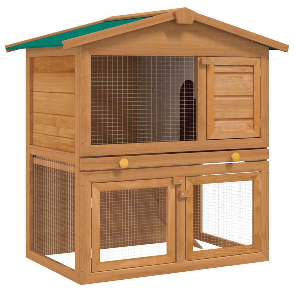 Outdoor Rabbit Hutch 3 Doors Wood