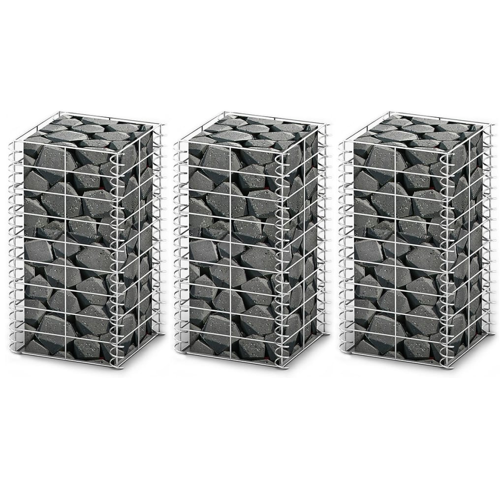 Gabion Set 3 Pcs Galvanised Wire