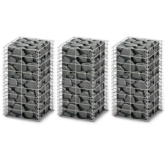 Gabion Set 3 Pcs Galvanised Wire