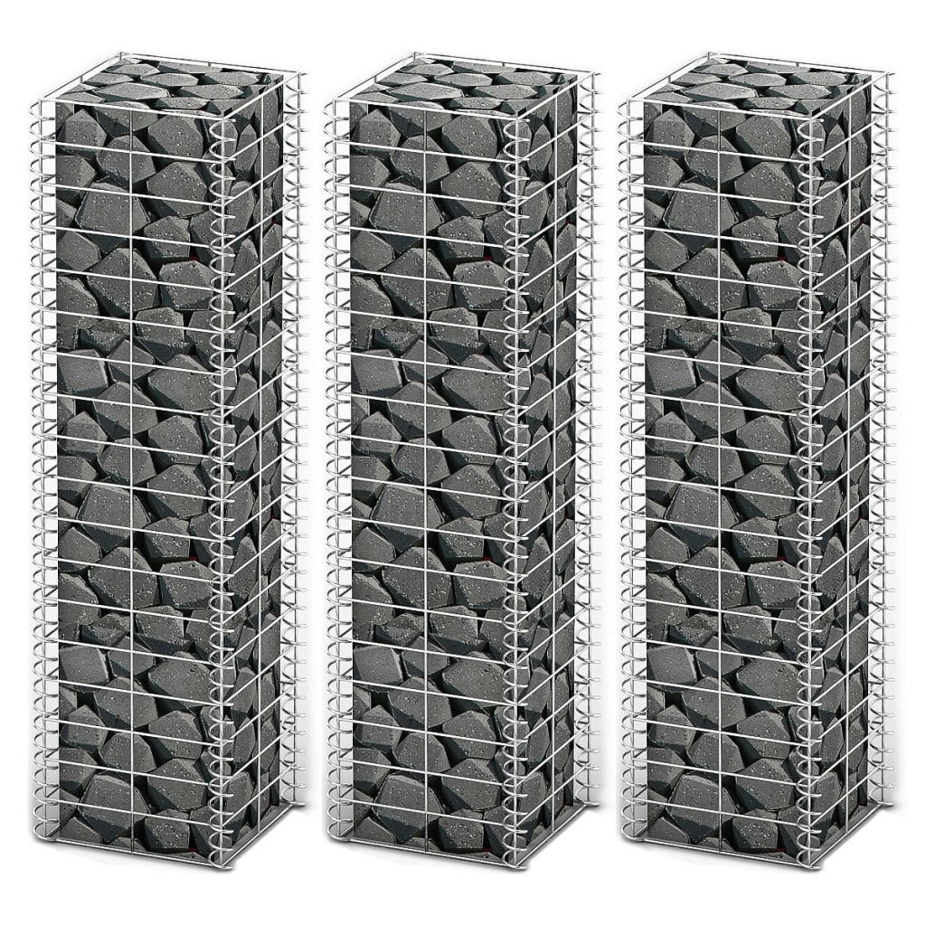 Gabion Set 3 Pcs Galvanised Wire