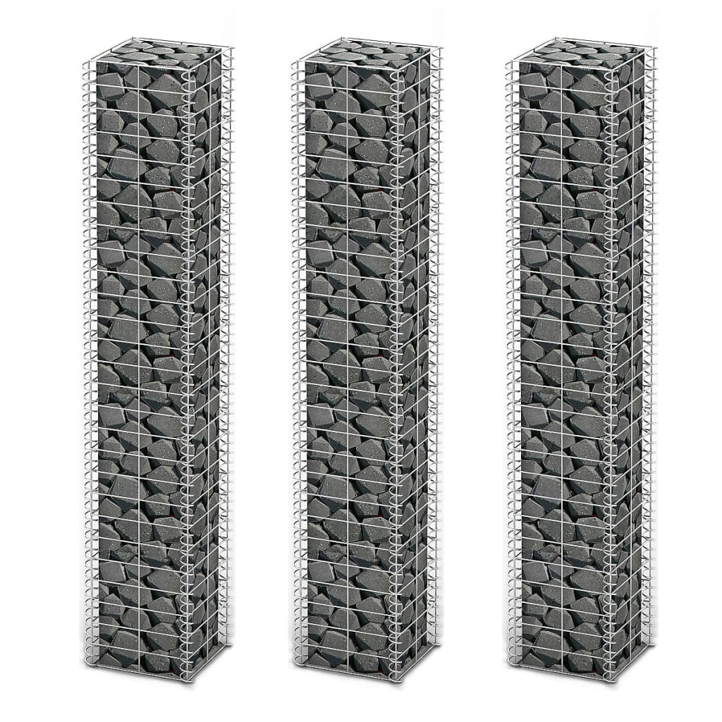 Gabion Set 3 Pcs Galvanised Wire