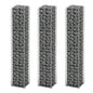 Gabion Set 3 Pcs Galvanised Wire