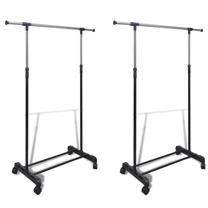 Adjustable Clothes Rack With 2 Hanging Rails 2 Pcs