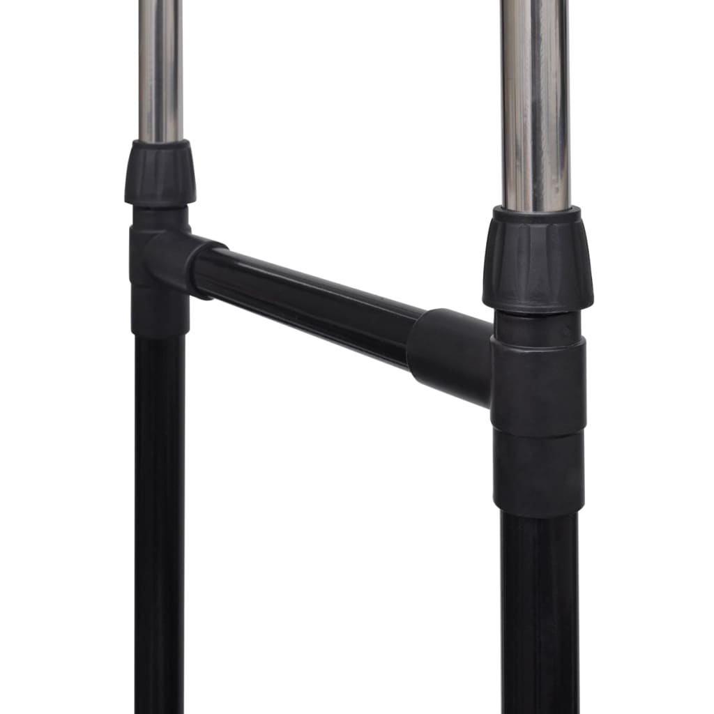 Adjustable Clothes Rack With 2 Hanging Rails 2 Pcs