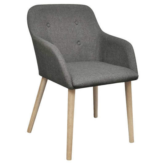 Dining Chairs 2 Pcs Fabric And Solid Oak Wood