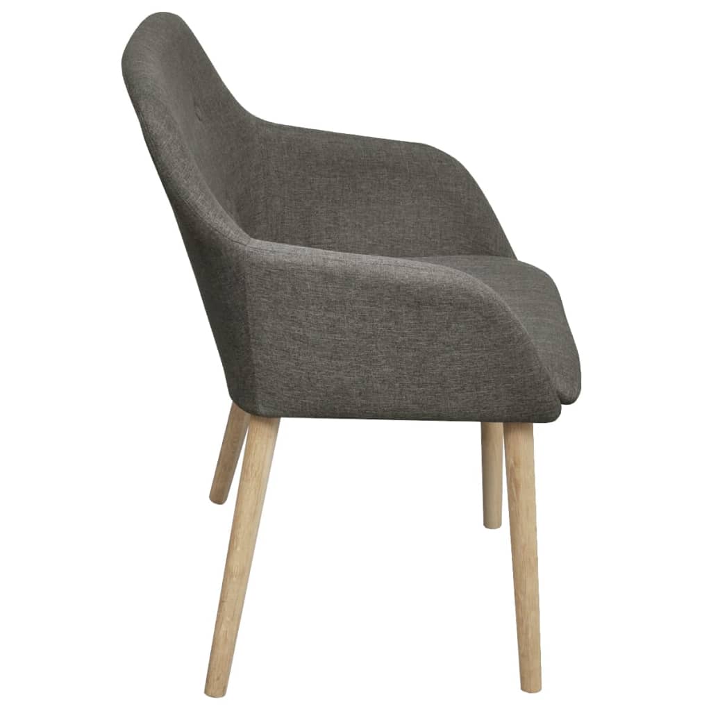 Dining Chairs 2 Pcs Fabric And Solid Oak Wood