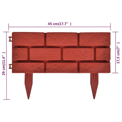 Lawn Divider With Brick Design 11 Pcs
