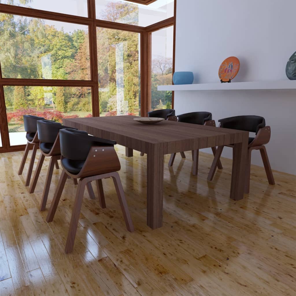Dining Chair Bent Wood And Faux Leather