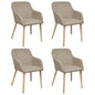 Dining Chairs 2 Pcs Fabric And Solid Oak Wood