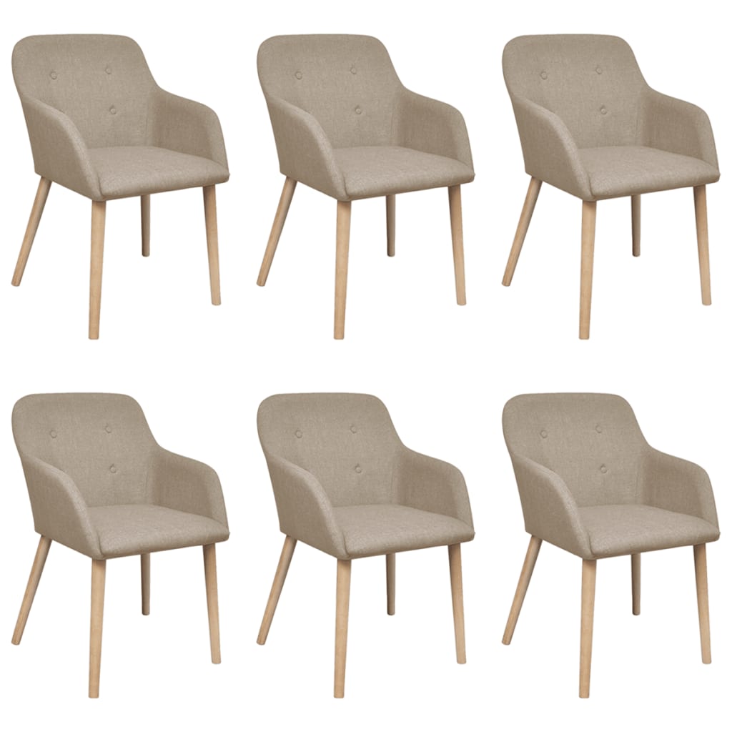 Dining Chairs 2 Pcs Fabric And Solid Oak Wood