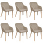 Dining Chairs 2 Pcs Fabric And Solid Oak Wood