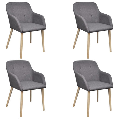 Dining Chairs 2 Pcs Fabric And Solid Oak Wood