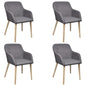 Dining Chairs 2 Pcs Fabric And Solid Oak Wood