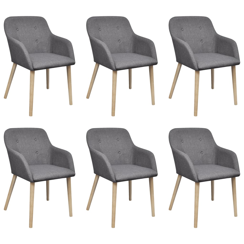 Dining Chairs 2 Pcs Fabric And Solid Oak Wood