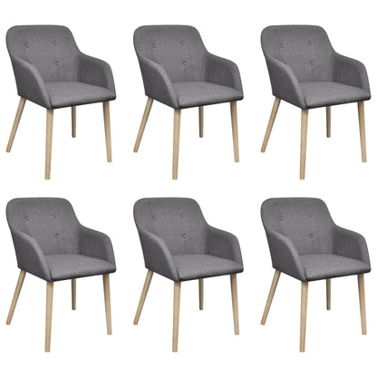 Dining Chairs 2 Pcs Fabric And Solid Oak Wood