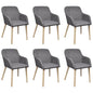 Dining Chairs 2 Pcs Fabric And Solid Oak Wood