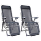 Folding Garden Chairs 2 Pcs Aluminium And Textilene Grey