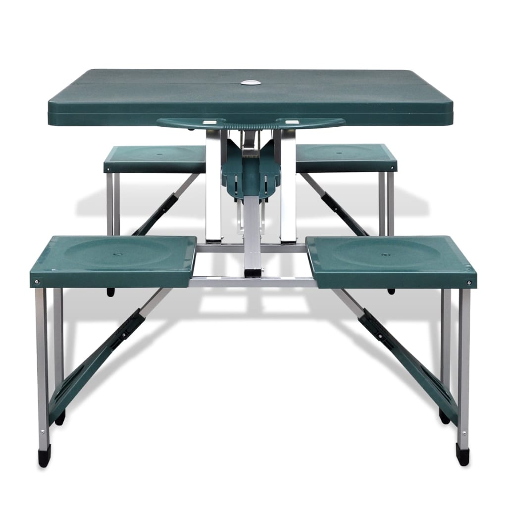 Foldable Camping Table Set With 4 Stools Aluminium Extra
