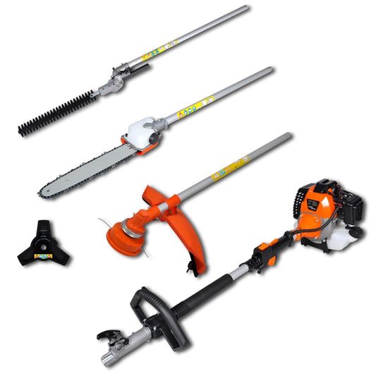 4-In-1 Multi-Tool Hedge&Grass Trimmer, Chain Saw, Brush Cutter