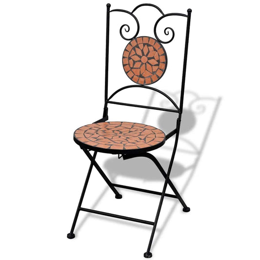 Folding Bistro Chairs 2 Pcs Ceramic Terracotta