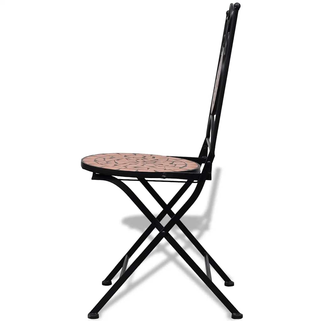 Folding Bistro Chairs 2 Pcs Ceramic Terracotta