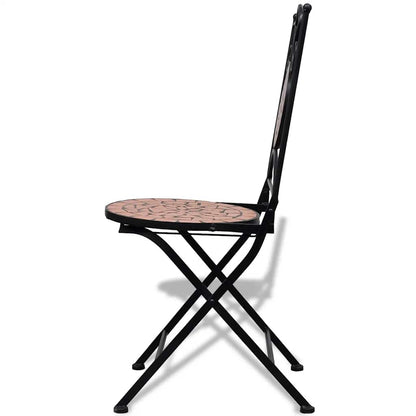 Folding Bistro Chairs 2 Pcs Ceramic Terracotta