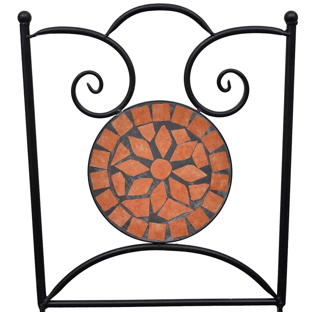 Folding Bistro Chairs 2 Pcs Ceramic Terracotta